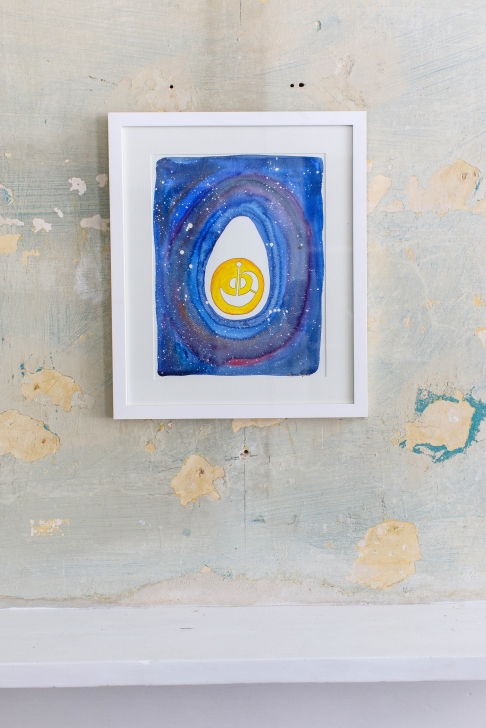 Night Egg 3 by Emma Fick | Watercolor and ink Night Egg 3